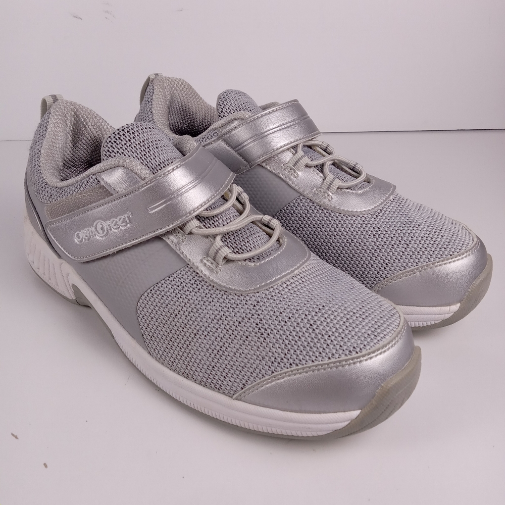 Orthofeet Biofit 832 Joelle Shoes Womens 9 X-Wide Silver Gray Comfort Orthopedic
